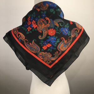 Floral Paisley Black Scarf